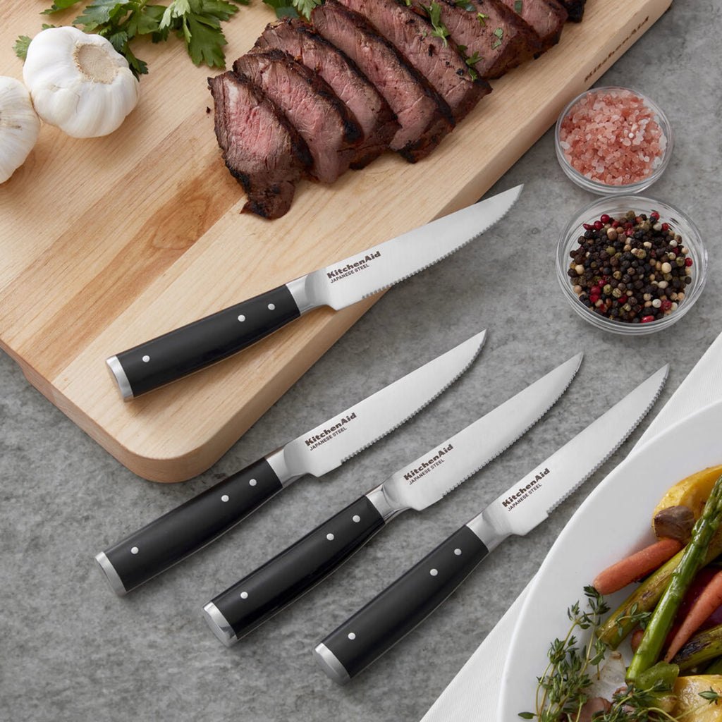 Black 4-piece Forged Steak Knife Set R39762