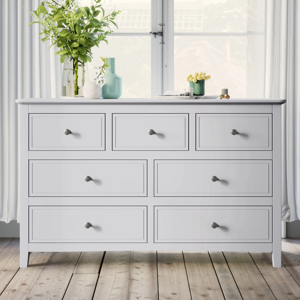 White Solid Wood 5 Pieces King Bedroom Set S953