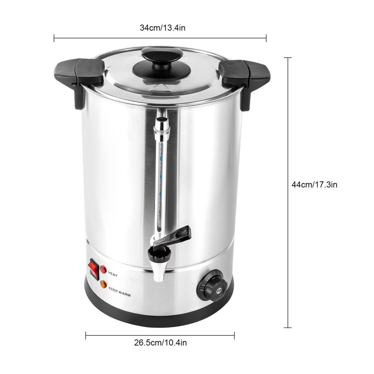Commercial Grade Stainless Steel 12L Coffee Urn D329