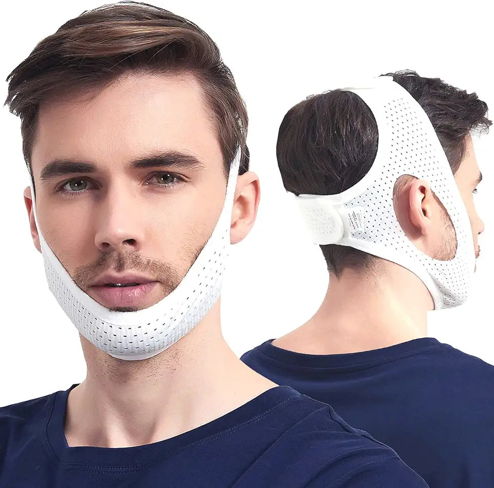 White Mesh Adjustable Cpap Chin Straps D707