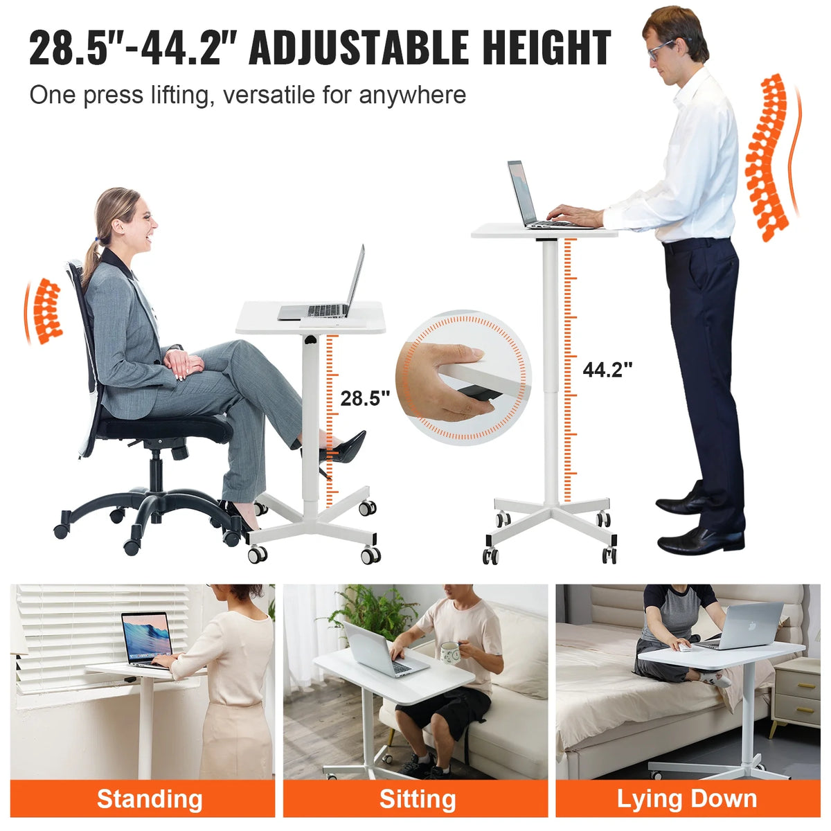 Mobile Standing Desk with 360° Swivel Wheels F45236