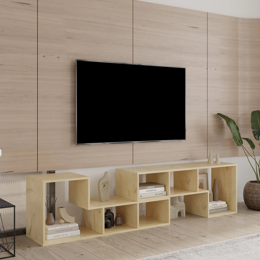 Oak L Shape TV Stand Storage Cabinet H881980