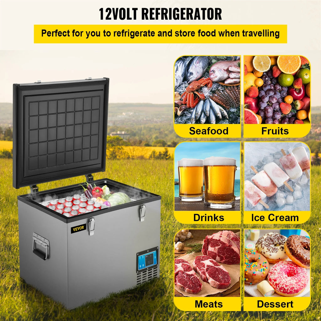 48 Qt 12v Portable Freezer with Single Zone Electric Compressor Cooler T3436