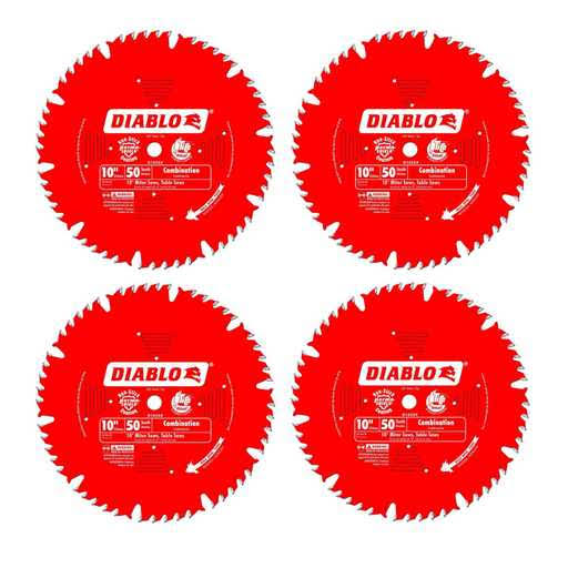10" 50 Tooth Combination Saw Blade 4 Pack B3352