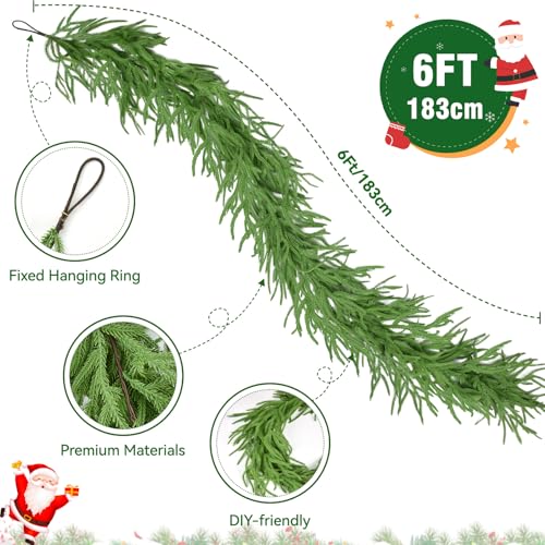 9FT Artificial Norfolk Pine Christmas Garland T40578