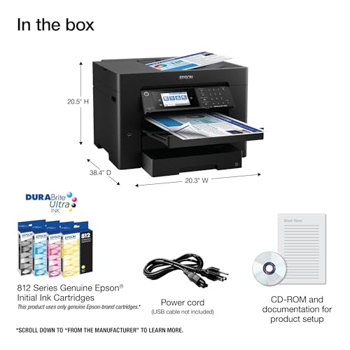 Wireless All-in-One Wide-Format Printer with Auto 2-Sided Print, Copy, Scan and Fax, 50-Page ADF, 500-sheet Paper Capacity, 4.3" Screen, Black K192011