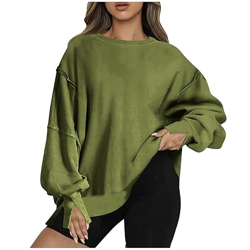 Oversized Long Sleeve Pullover Sweatshirt M4089