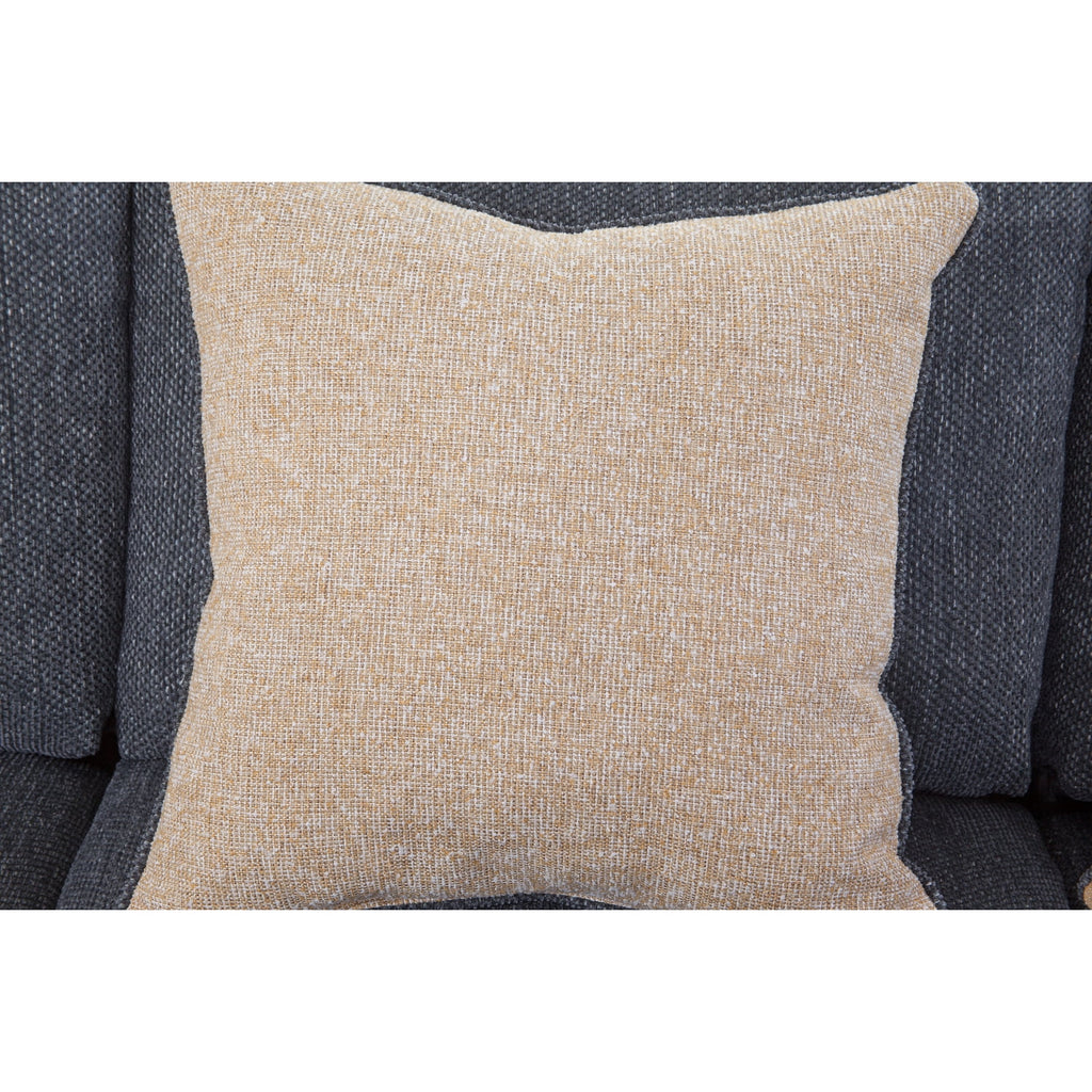 Charcoal Two Piece Sectional Sofa with Three Throw Pillows E98417