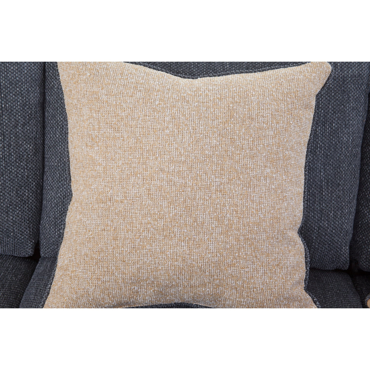 Charcoal Two Piece Sectional Sofa with Three Throw Pillows E98417
