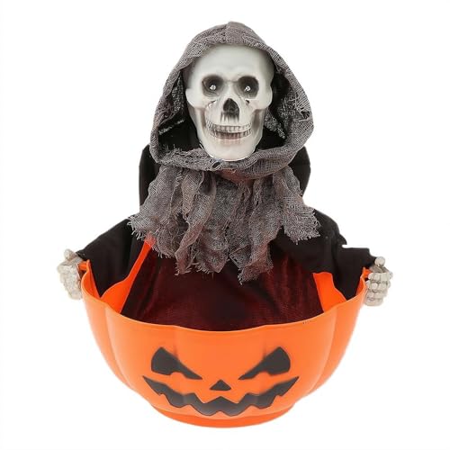 Animated Skeleton Candy Bowl with Light up Eyes and Sound F459147
