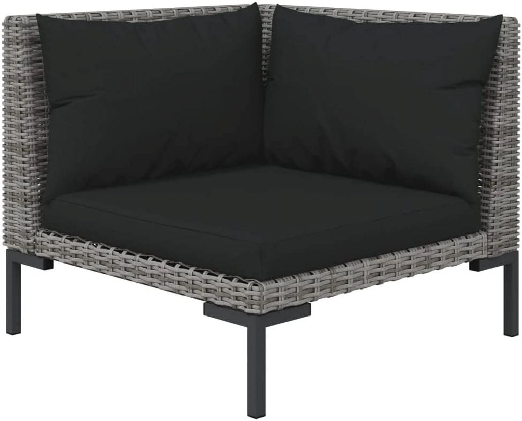12 Piece Patio Lounge Set with Cushions Poly Rattan Dark Gray T3070