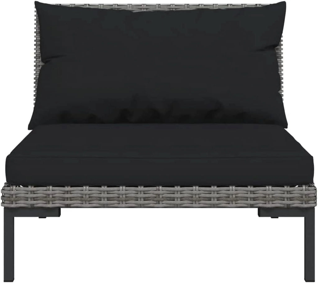 12 Piece Patio Lounge Set with Cushions Poly Rattan Dark Gray T3070