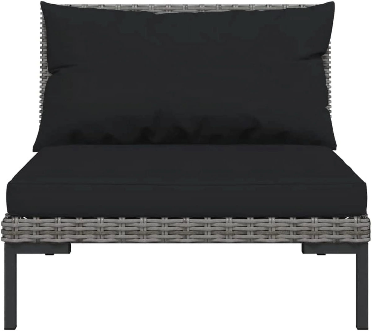 12 Piece Patio Lounge Set with Cushions Poly Rattan Dark Gray T3070