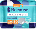 Maximum Incontinence Underwear for Men, Grey, Small/Medium, 80 Count J337