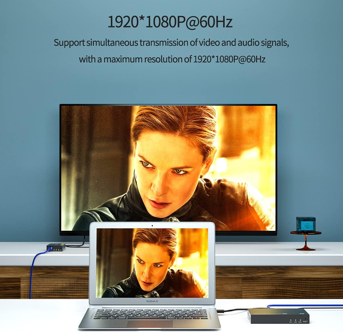 HDMI Splitter Extender 1x4 1080P Over Cat5e/6 Loopout 1 in 4 Out H4839