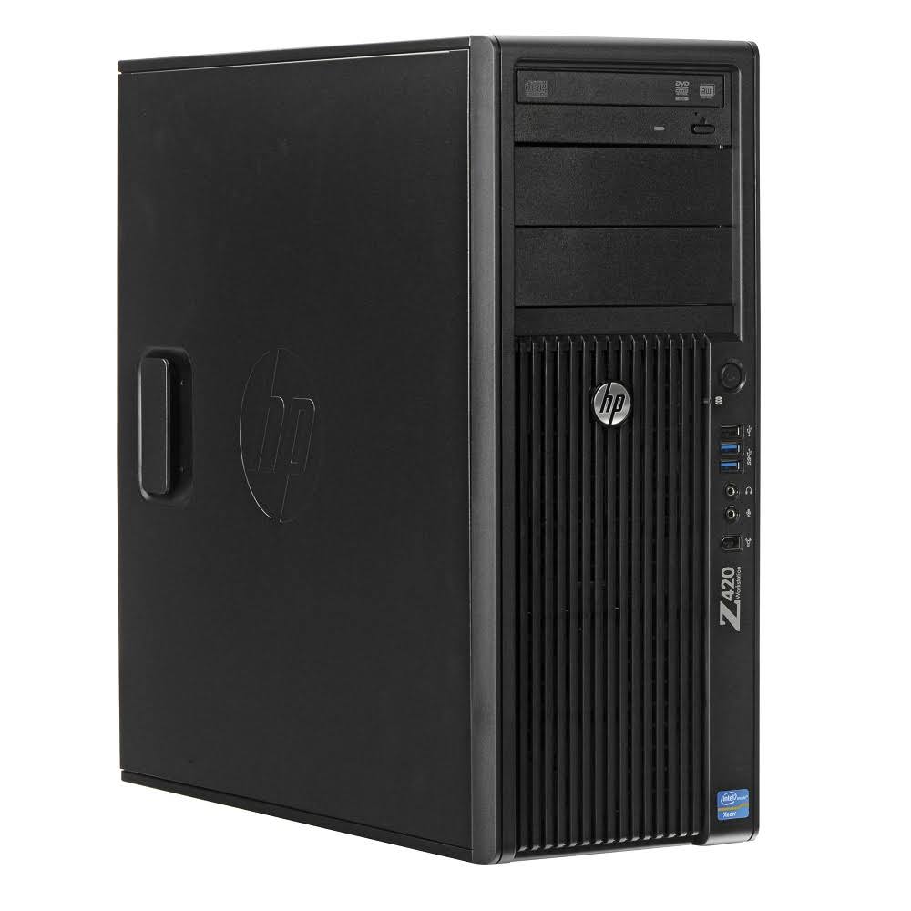 HP Z420 Workstation E5-1607 Quad Core 3Ghz 8GB 512gb SSD Dual DVI Win 10 Y699
