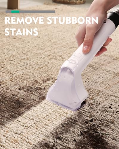 Portable Carpet Spot and Upholstery Cleaner, Lightweight Handheld Deep Cleaner Machine, White & Light Grey X682016