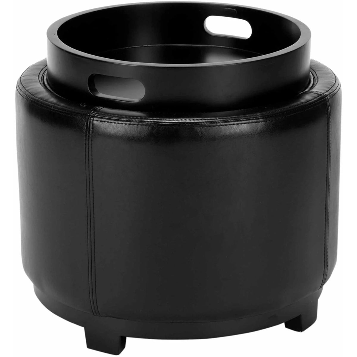 Black Round Storage Ottoman G57735