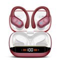 Wireless Bluetooth 5.4 Earbuds with Earhooks, 75H Deep Bass, 4 ENC Mic, IP7 Waterproof, Red V6004