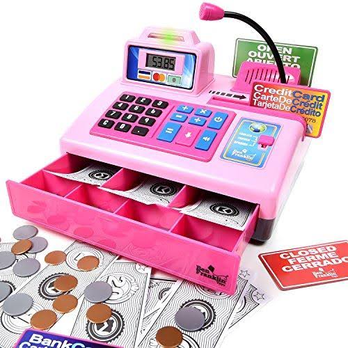 Talking Cash Register Kit with Play Money and Store Set in Red Toy E8422