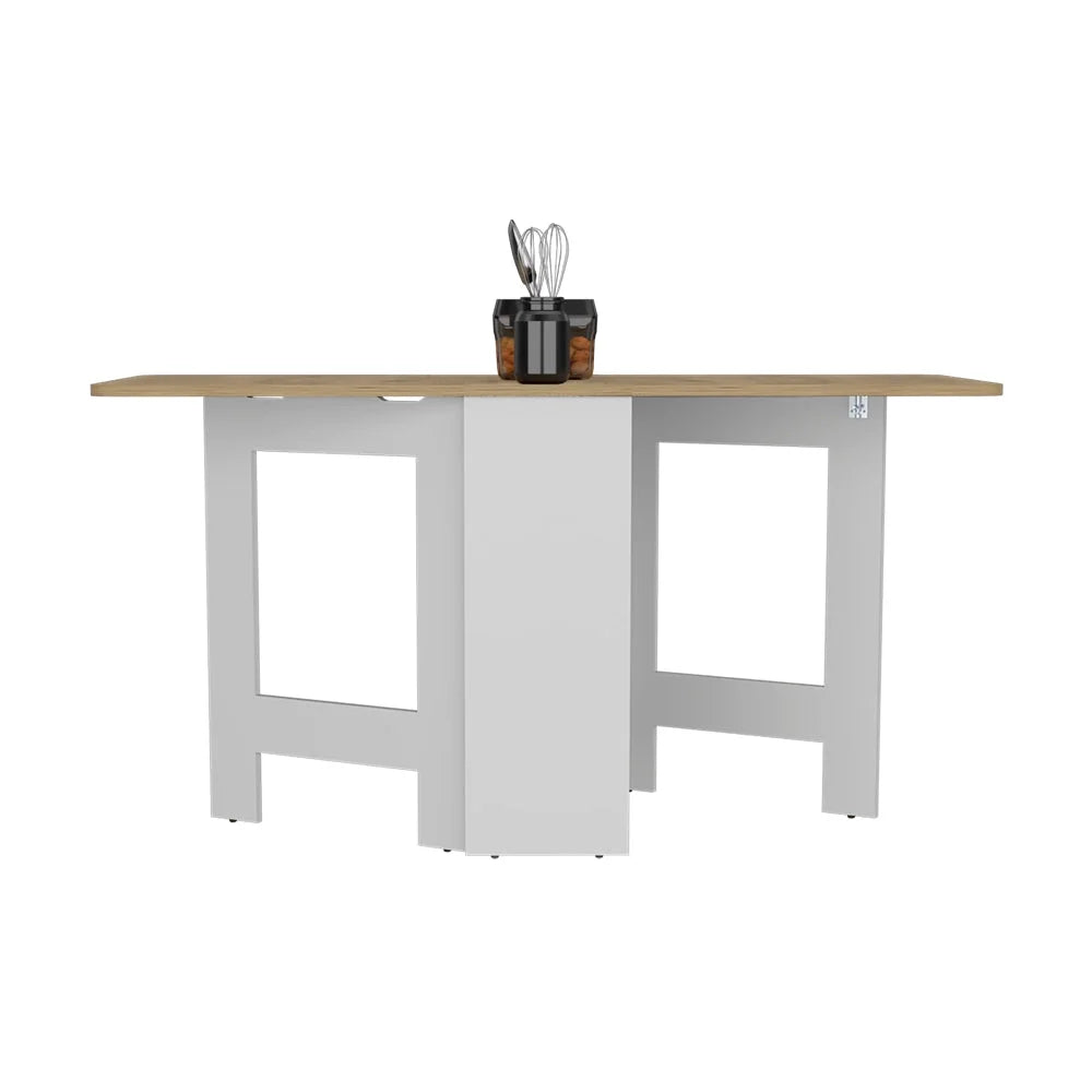 Folding Dining Table White Macadamia L916729