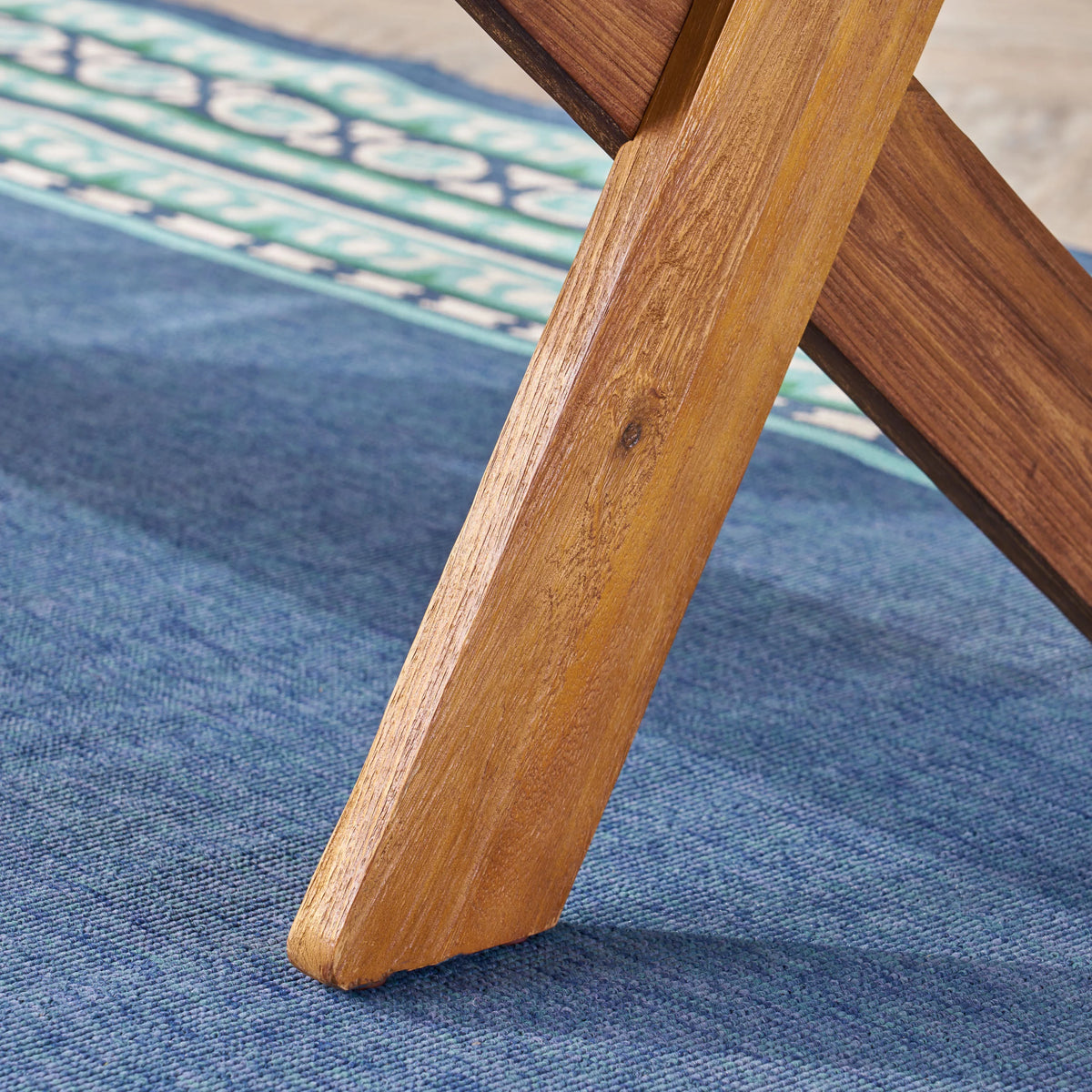 Natural Acacia Wood Outdoor Bench S546968