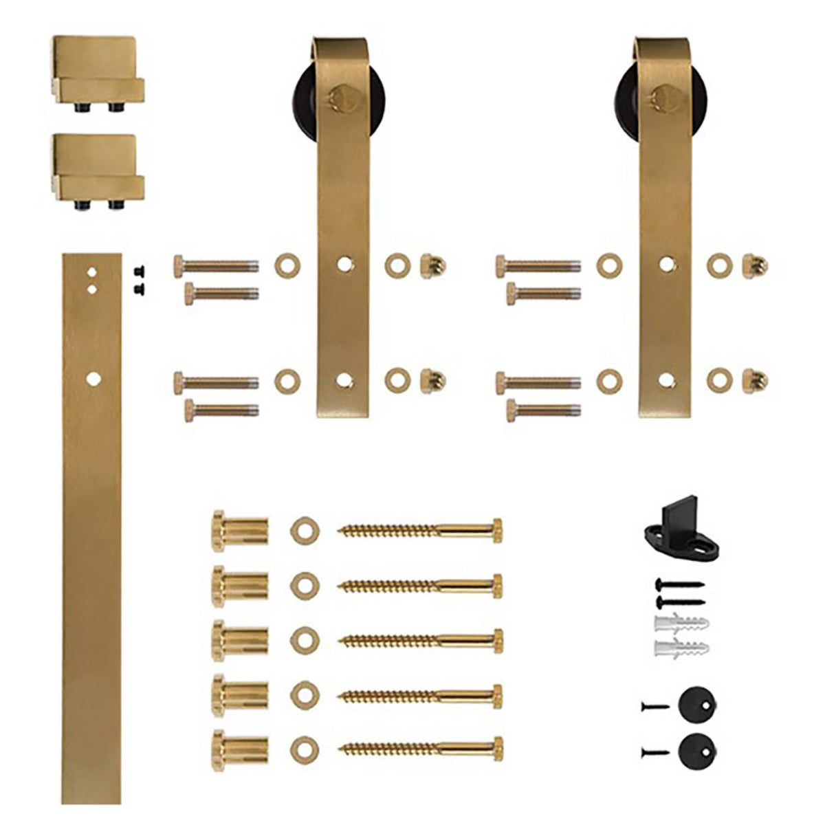 6.6 ft. Soft Closed Satin Brass PVD Barn Door Hardware Kit B6433