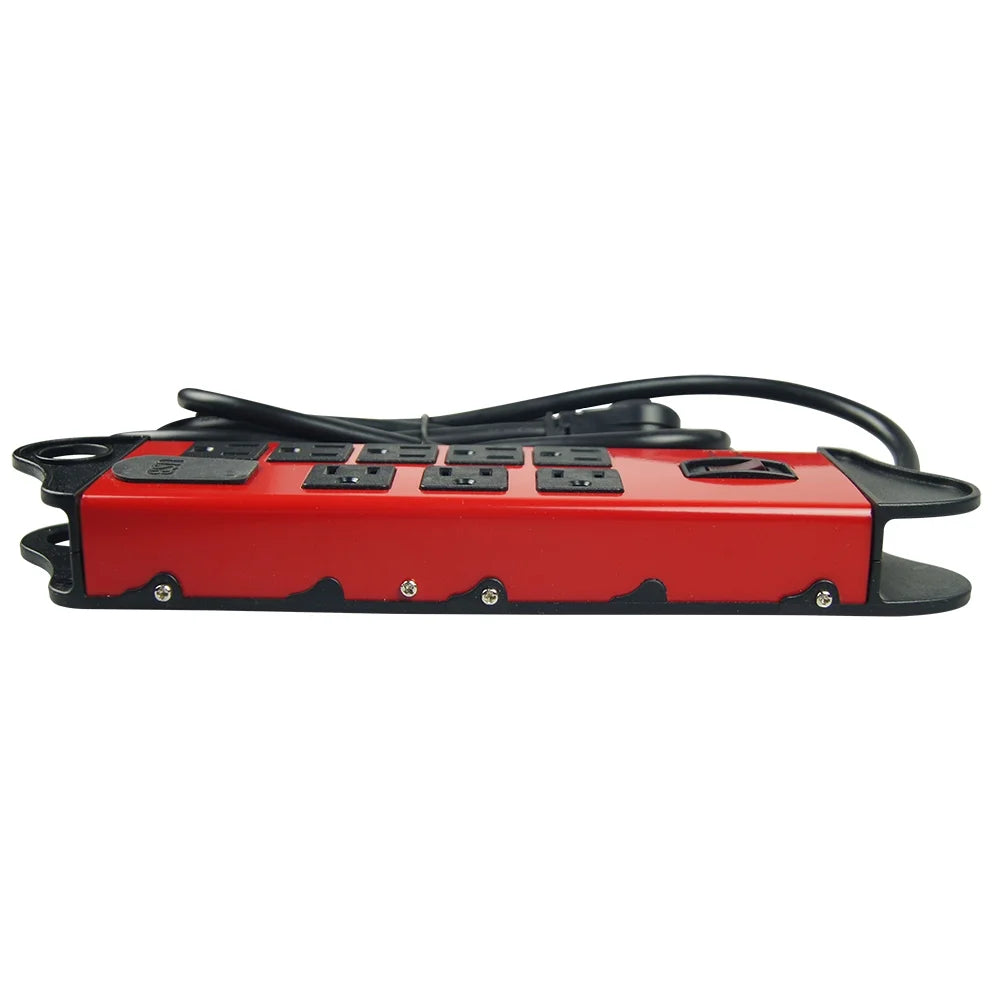 8-Outlet 10ft Metal Surge Protector with 2 Usb J576