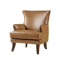 Camel Leather Upholstered Accent Chair Wood Leg X277894
