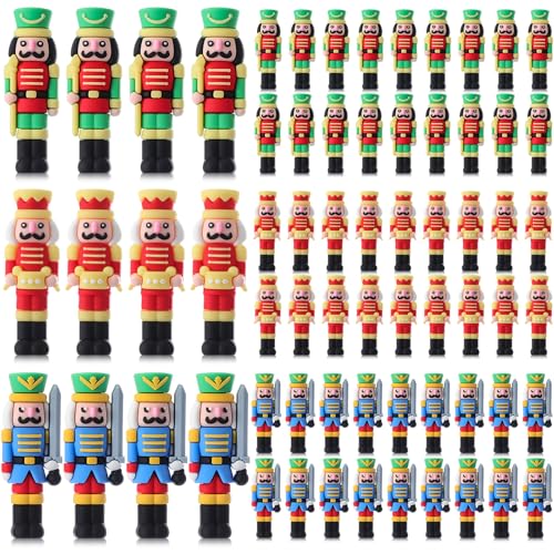60 Pcs Mini Christmas Nutcrackers Figures Z804511