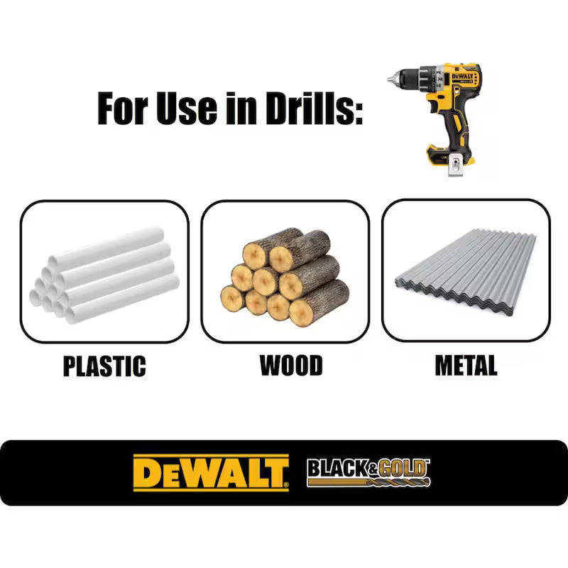 Black and Gold 10-Piece Drill Bit Set Y587