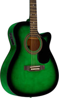 Green Blue Burst Acoustic-Electric Guitar D5679