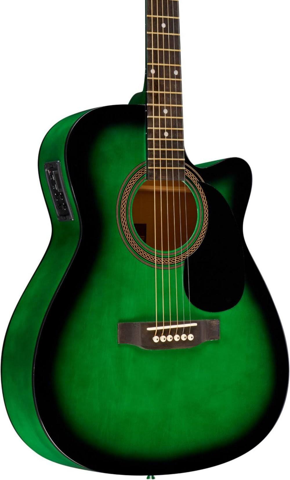 Green Blue Burst Acoustic-Electric Guitar D5679