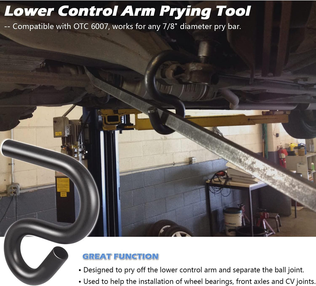 Universal Wheel Hub Removal Tool & Lower Control Arm Prying Tool & Black Brake Caliper Hangers J72373