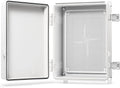 Hinged Cover Stainless Steel Latch Junction Box with Mounting Plate, ABS Plastic IP67 Waterproof Grey K3958