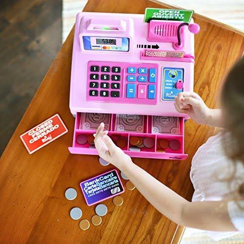 Talking Cash Register Kit with Play Money and Store Set in Red Toy E8422