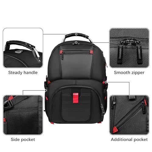 Black 50L Travel Laptop Backpack 17 Inch Q446