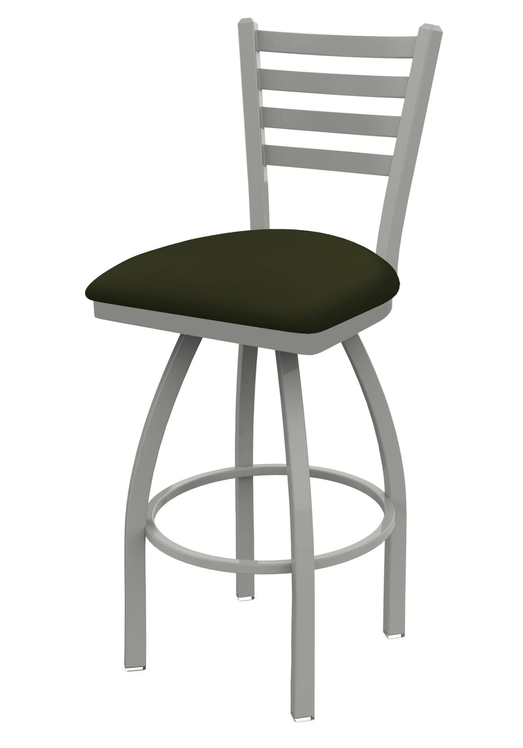 Swivel Bar Stool with Anodized Nickel Finish and Canter Pine Seat I797170