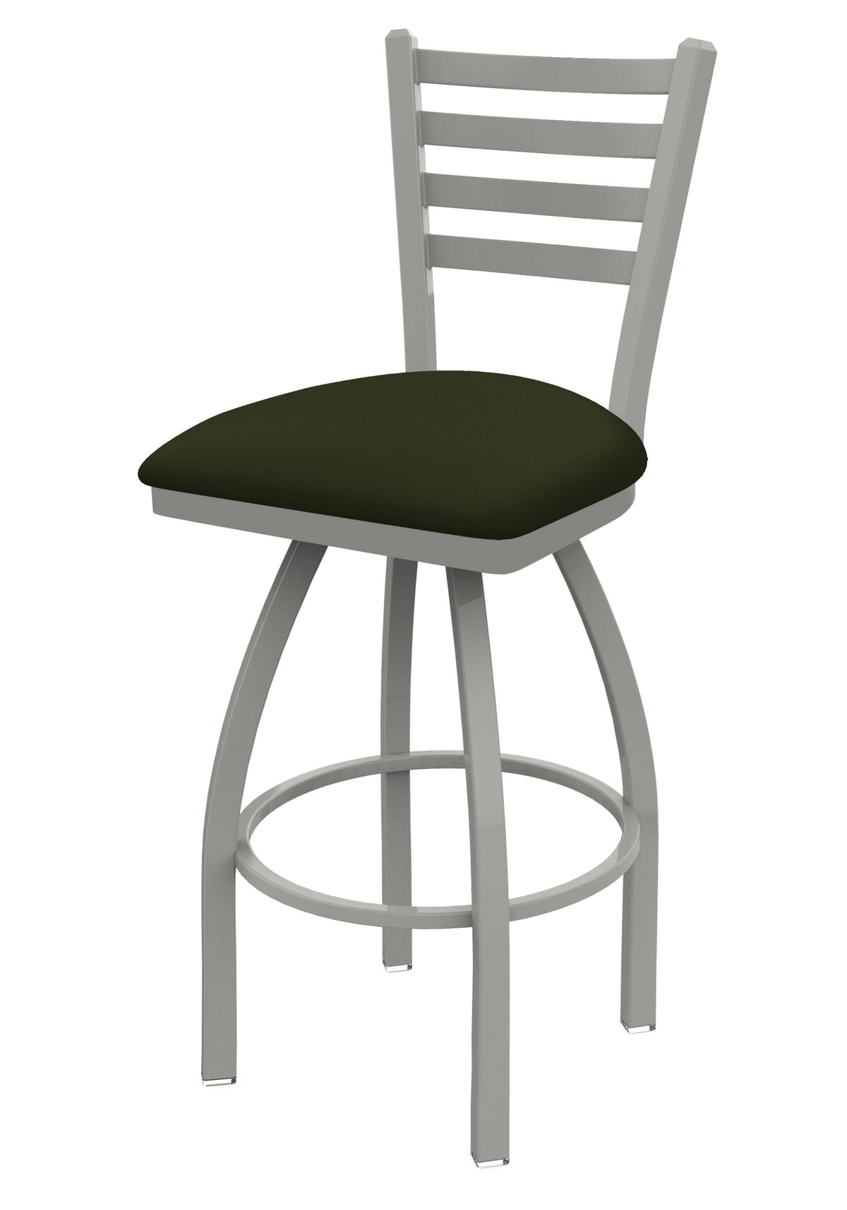 Swivel Bar Stool with Anodized Nickel Finish and Canter Pine Seat I797170