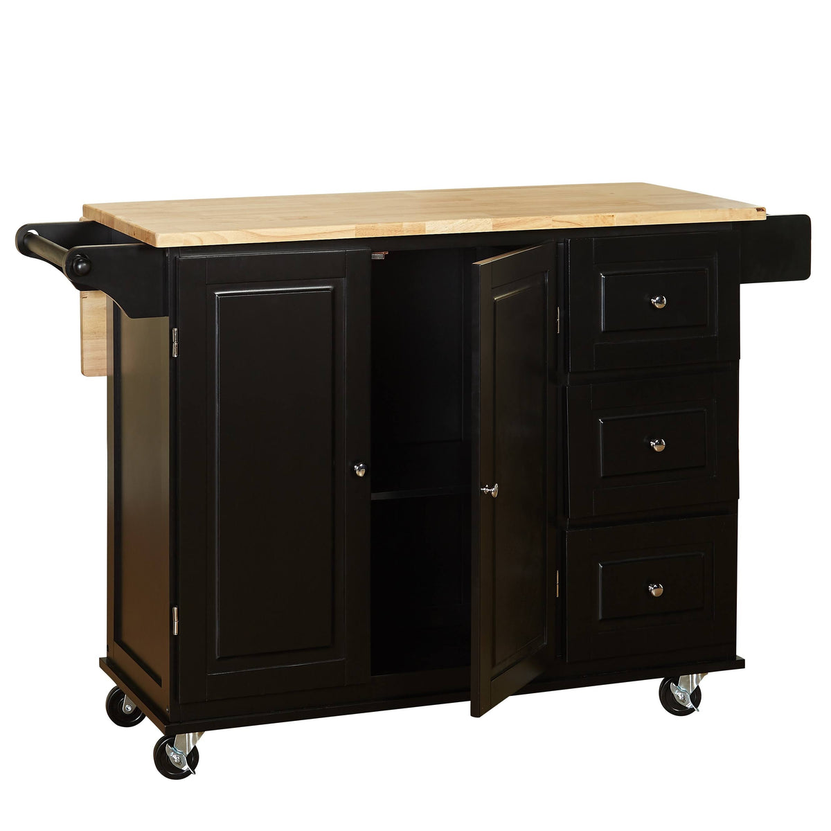 Black 3 Drawer Kitchen Cart Y2538