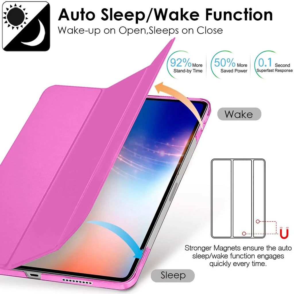 Pink Slim Lightweight Protective PC Dual Angle Stand Cover for iPad Pro 12.9 Inch I400171
