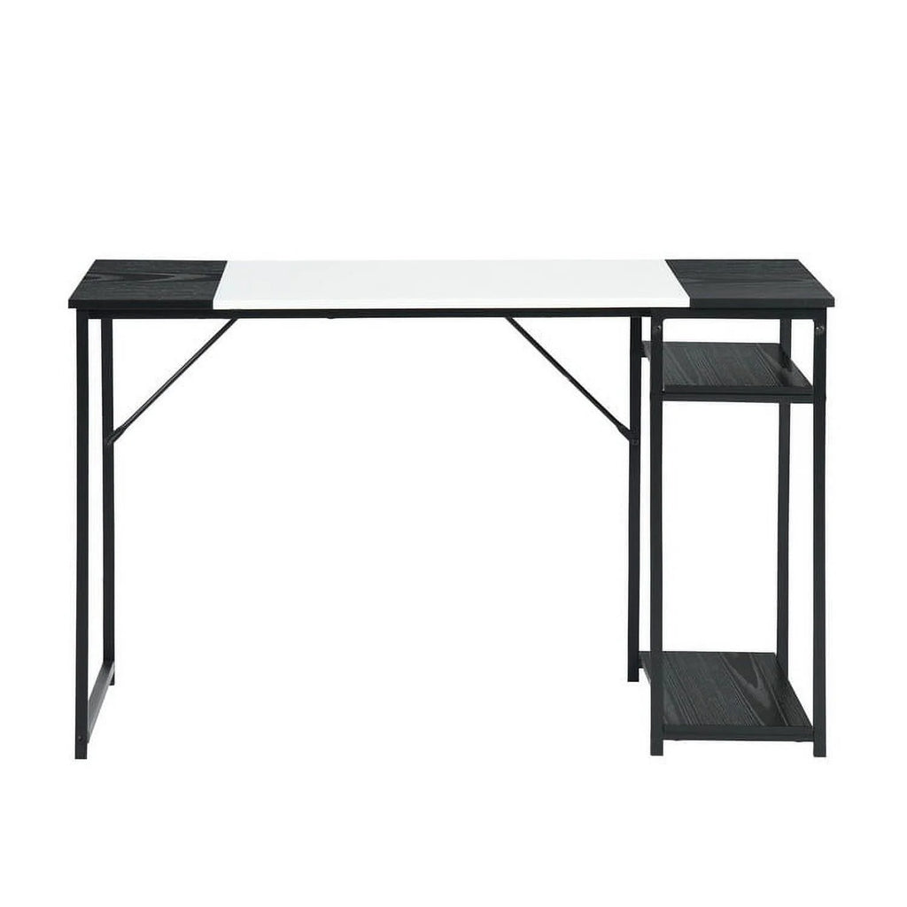 47.2" L Writing Computer Desk with 2 Storage Shelves White & Black U55402