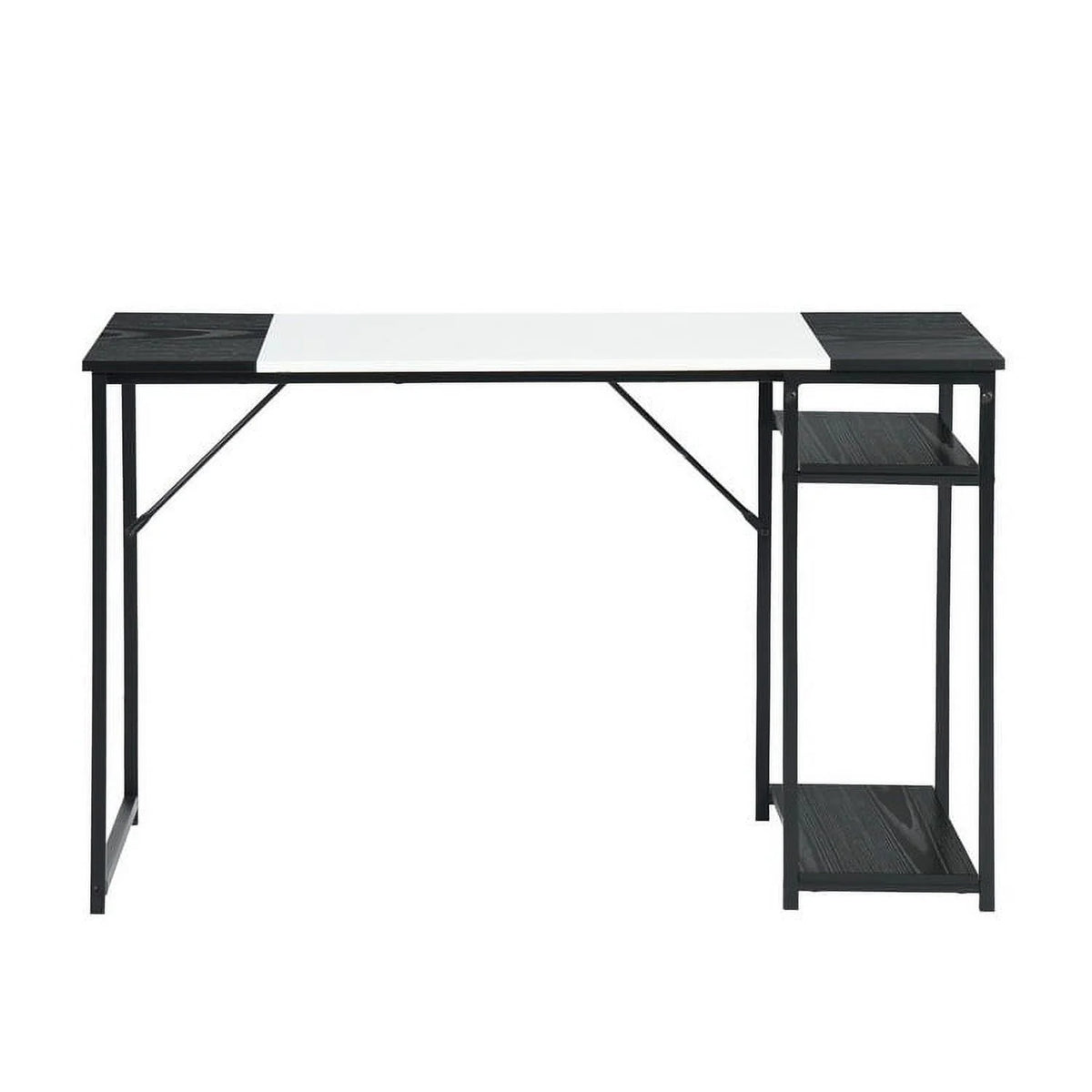 47.2" L Writing Computer Desk with 2 Storage Shelves White & Black U55402