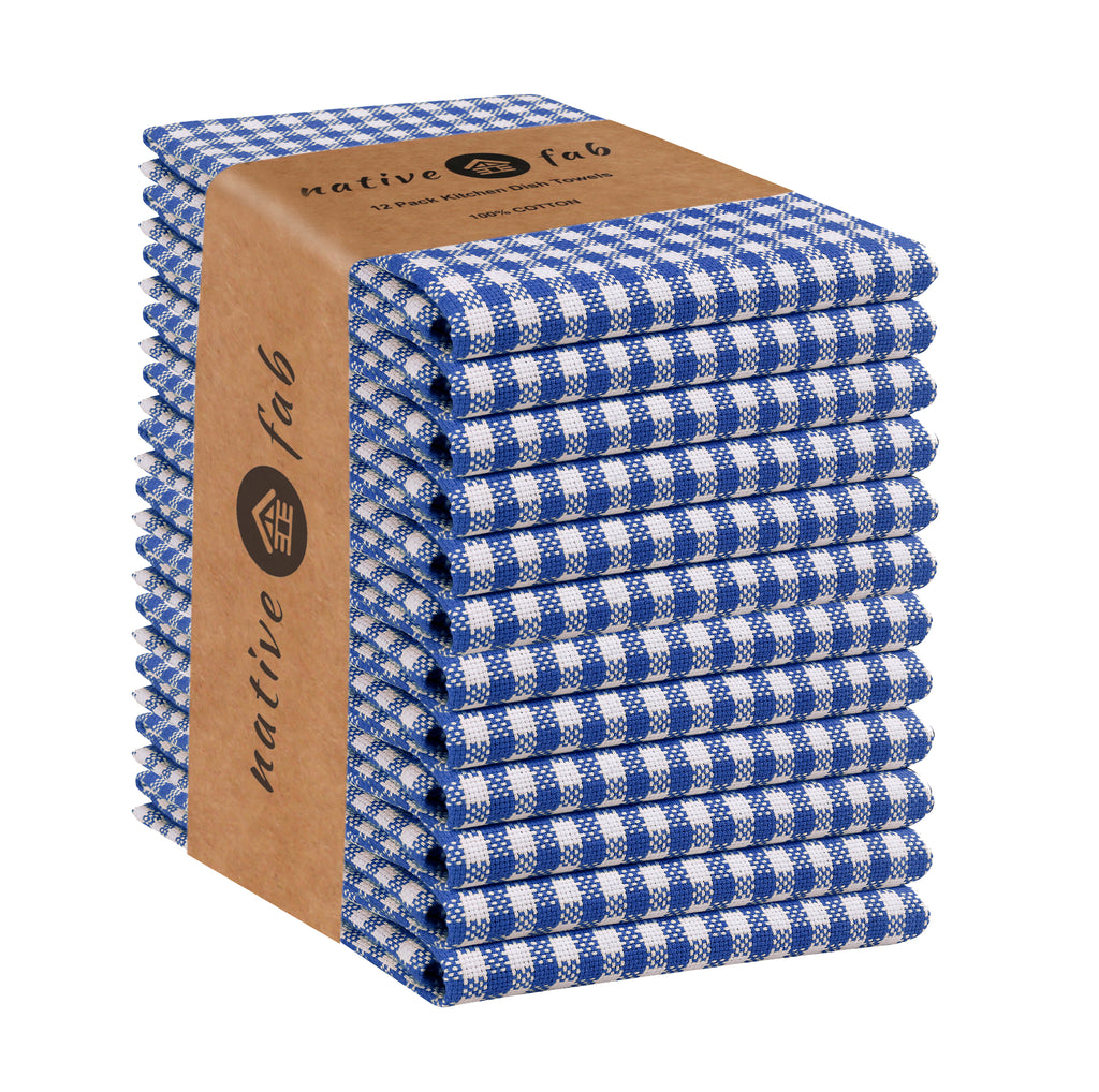 12 Pack Blue Cotton Kitchen Towel O15021