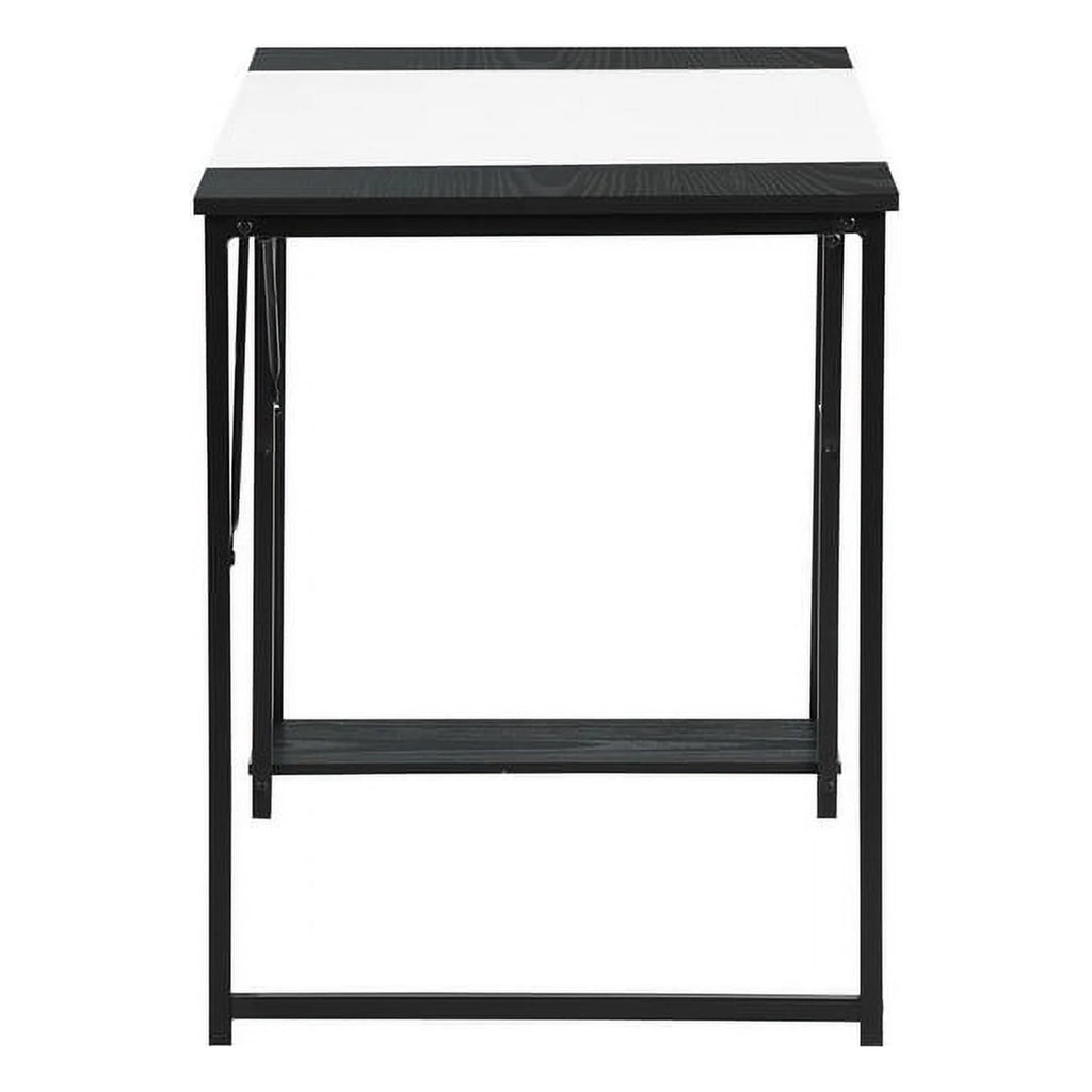 47.2" L Writing Computer Desk with 2 Storage Shelves White & Black U55402