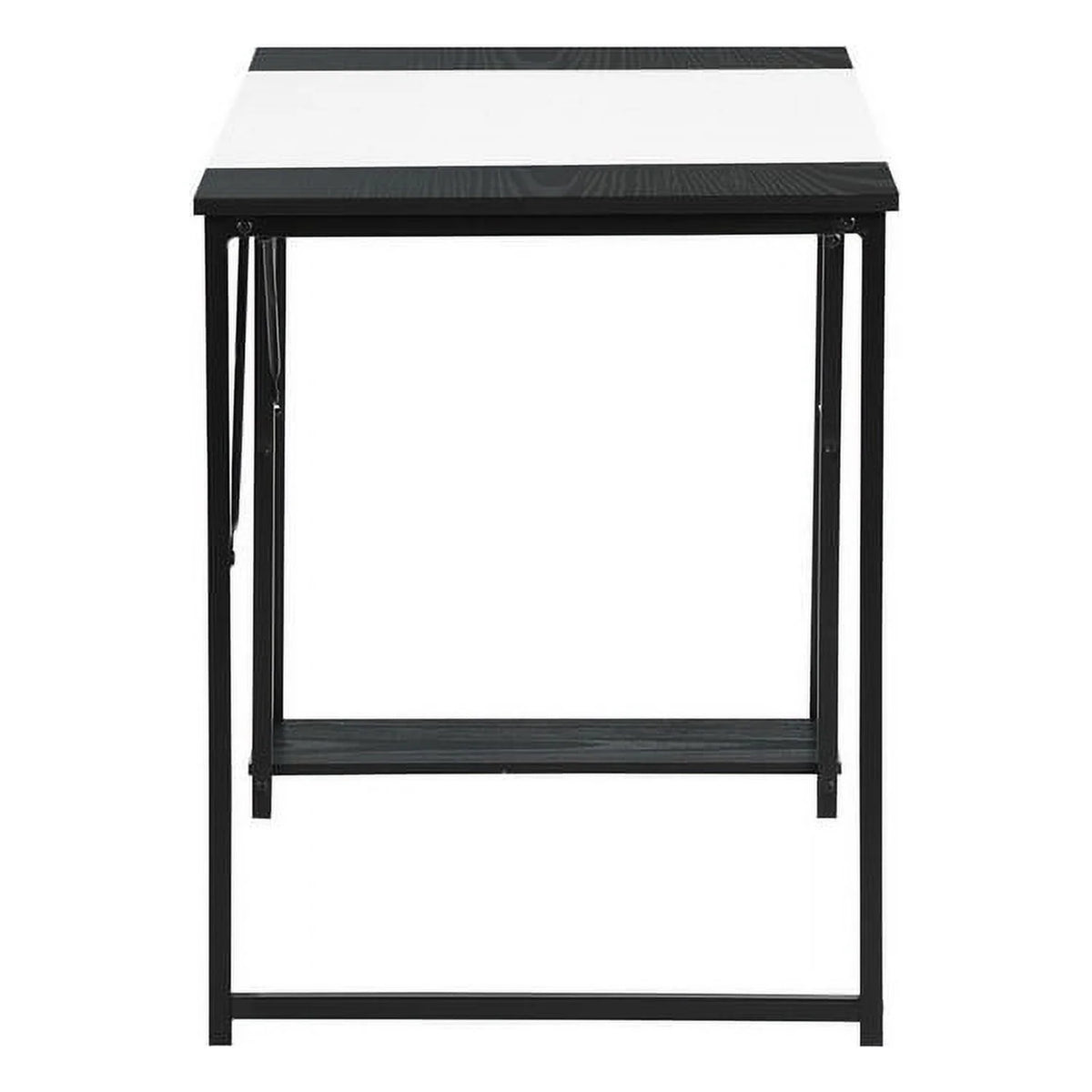 47.2" L Writing Computer Desk with 2 Storage Shelves White & Black U55402
