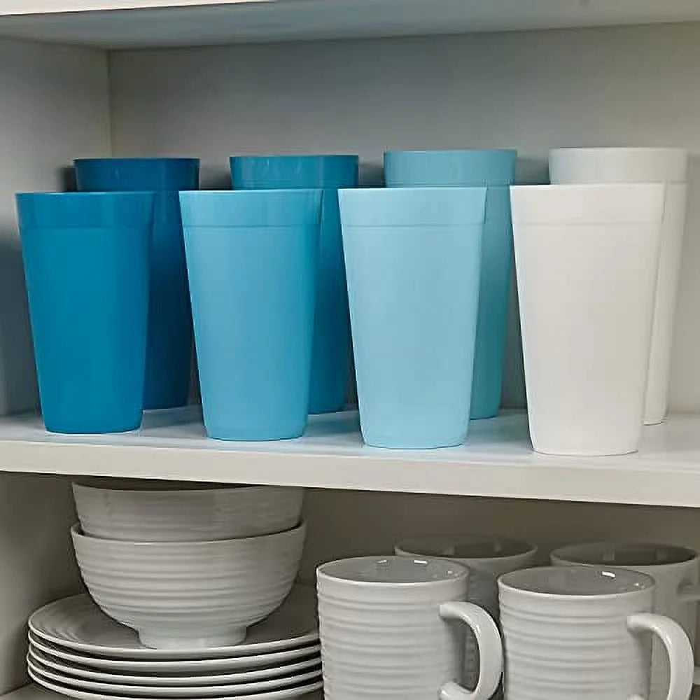 20-ounce Unbreakable Plastic Tumblers Set of 12 Y426