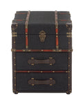 Brown Traditional Wood Stacked Storage Trunk Chest D1132
