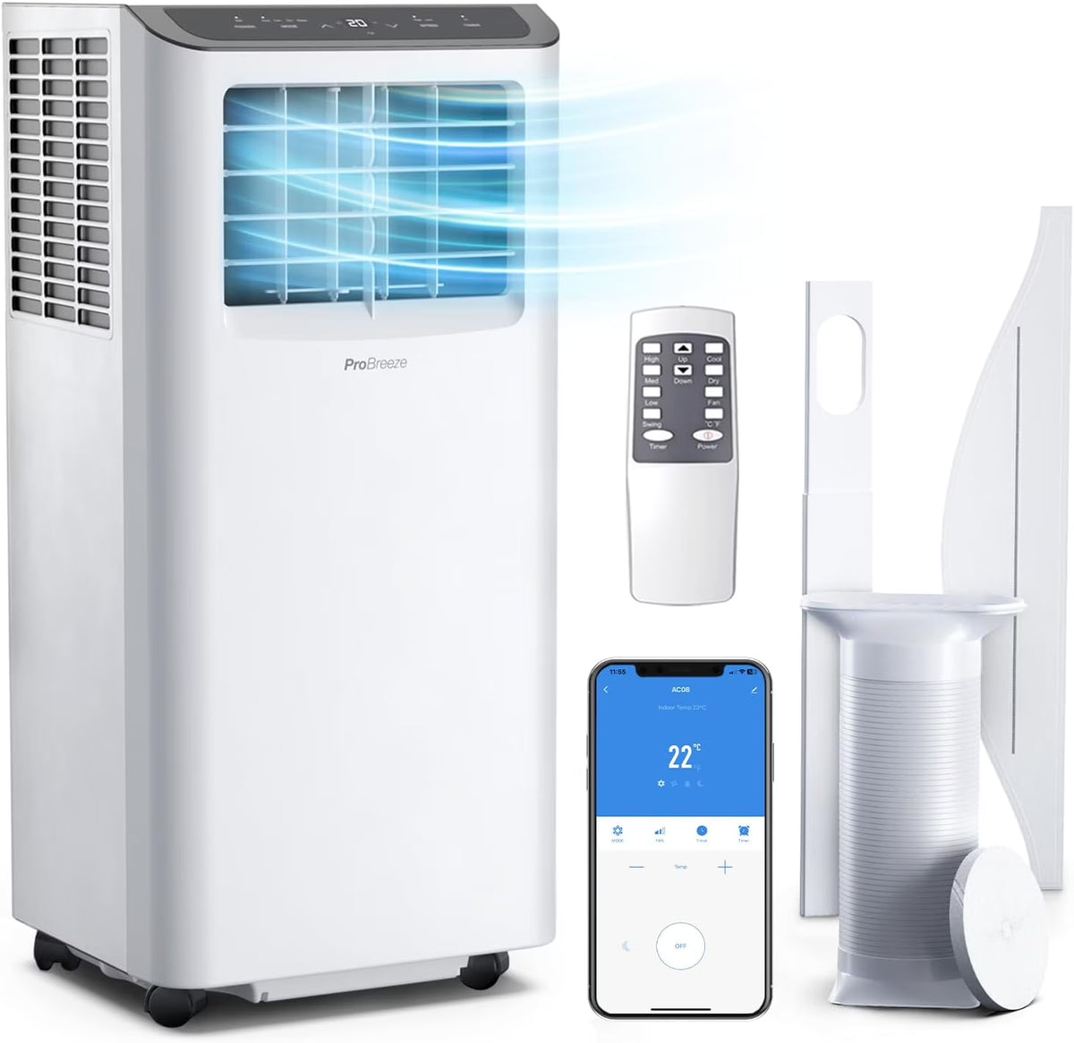 4 in 1 Portable Air Conditioning Unit with Fan, Dehumidifier, Window Venting Kit W993817