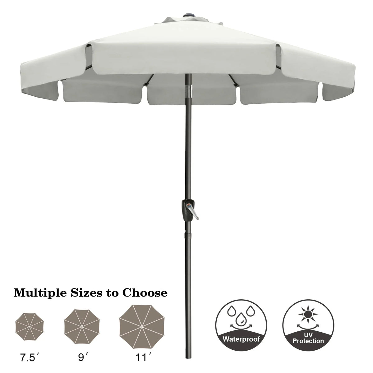 7.5ft Outdoor Market Patio Umbrella with Push Button Tilt M48951